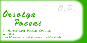 orsolya pocsai business card